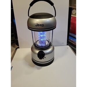 Jeep Battery Operated LED Silver Lantern Camping Light